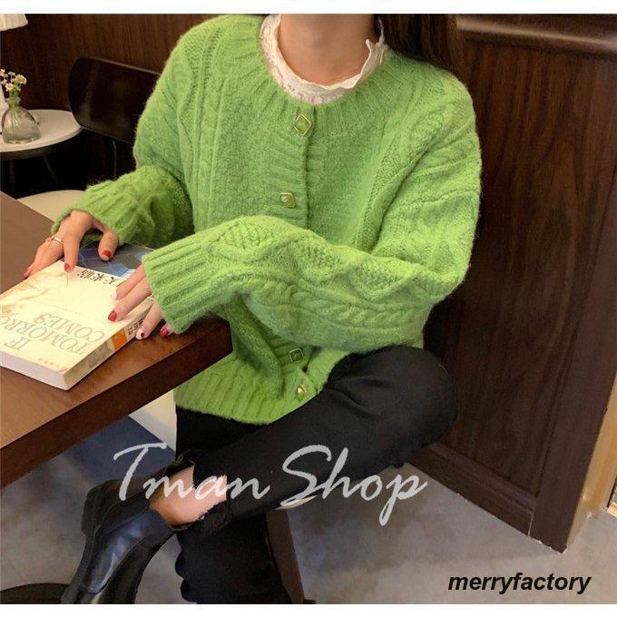 ニットカーディガン 厚手 コート アウター カーディガン レディース トップス ショート丈 長袖 ウール混 カシミアタッチ ケーブル編み ニット ゆったり