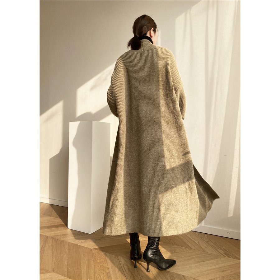 ニットカーディガン マキシ カーディガン ロング チュニック 羽織り レディース 体型カバー OL風 ニットカーディガン マキシ カーディガン ロング チュニック 羽織り レディース 体型カバー OL風