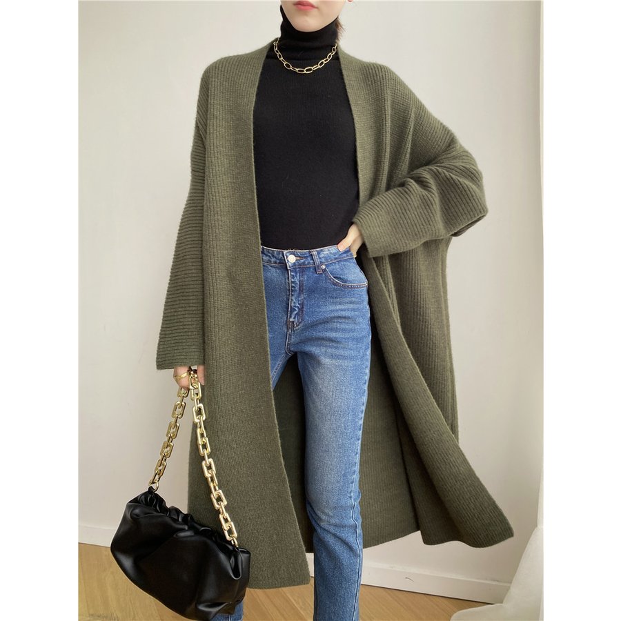 ニットカーディガン マキシ カーディガン ロング チュニック 羽織り レディース 体型カバー OL風 ニットカーディガン マキシ カーディガン ロング チュニック 羽織り レディース 体型カバー OL風