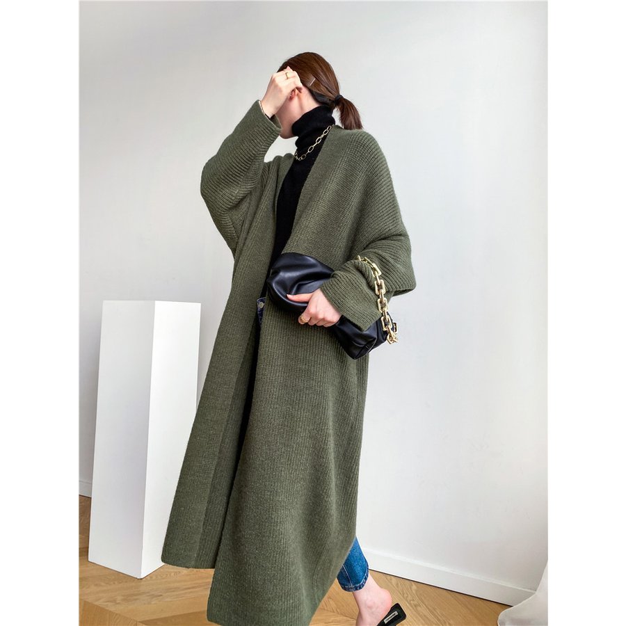 ニットカーディガン マキシ カーディガン ロング チュニック 羽織り レディース 体型カバー OL風 ニットカーディガン マキシ カーディガン ロング チュニック 羽織り レディース 体型カバー OL風