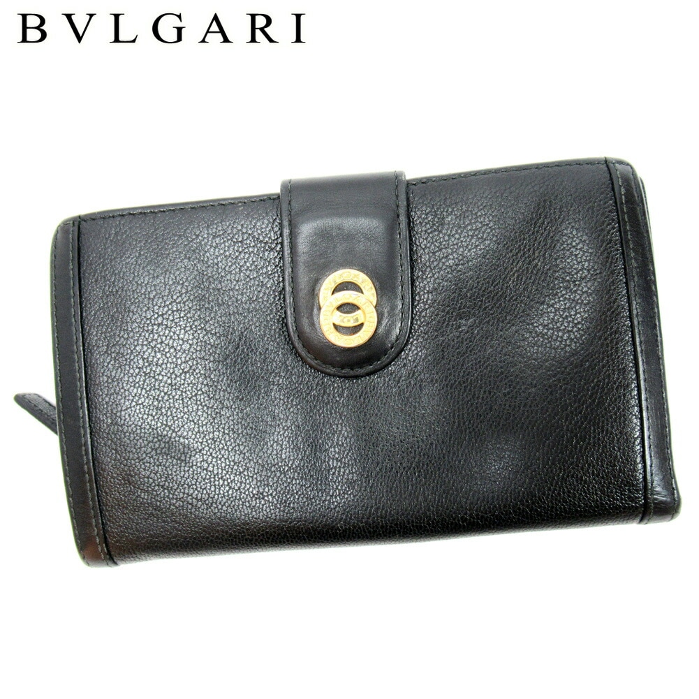 長財布 ラウンドファスナー ドッピオトンド ブラック 中古