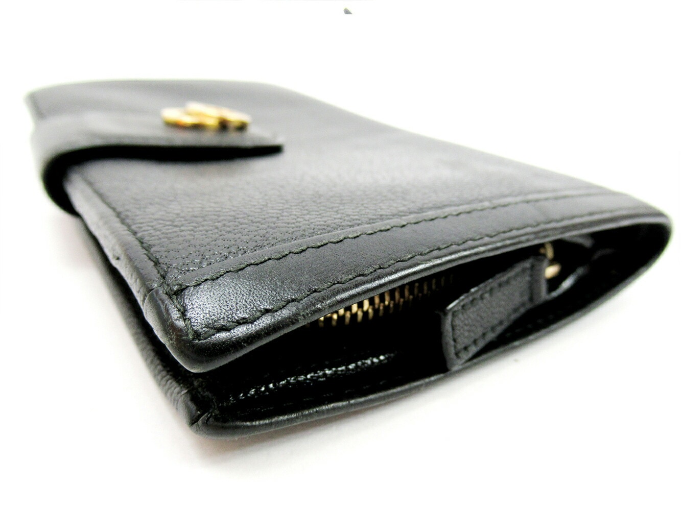 長財布 ラウンドファスナー ドッピオトンド ブラック 中古