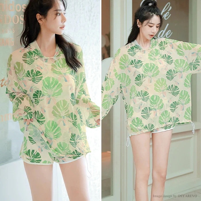 水着 レディース 4点セット 体型カバー セパレート ビキニ タンキニ ボタニカル柄 フード付き パーカー セット水着 スポブラ ショートパンツ スポーティ フィットネス 水着 レディース 4点セット 体型カバー セパレート ビキニ タンキニ ボタニカル柄 フード付き パーカー セット水着 スポブラ ショートパンツ スポーティ フィットネス