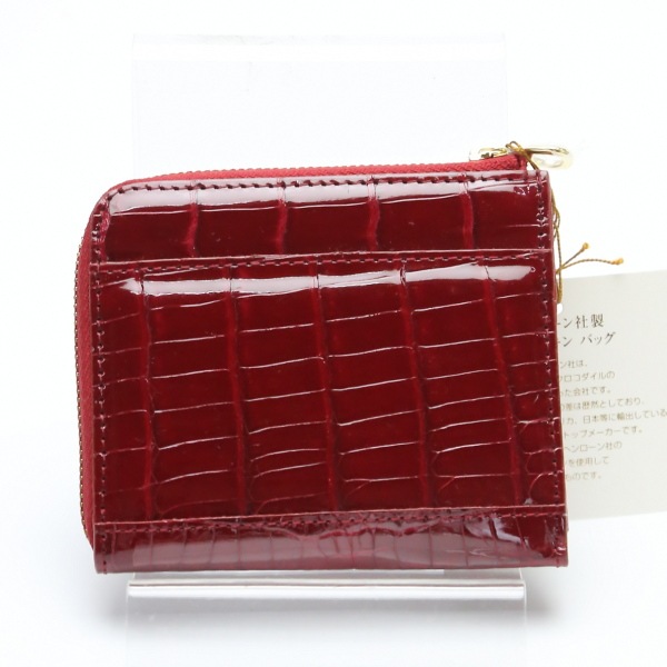 クロコダイル KS-606 コインケース ルビー CROCODILE L字ファスナー