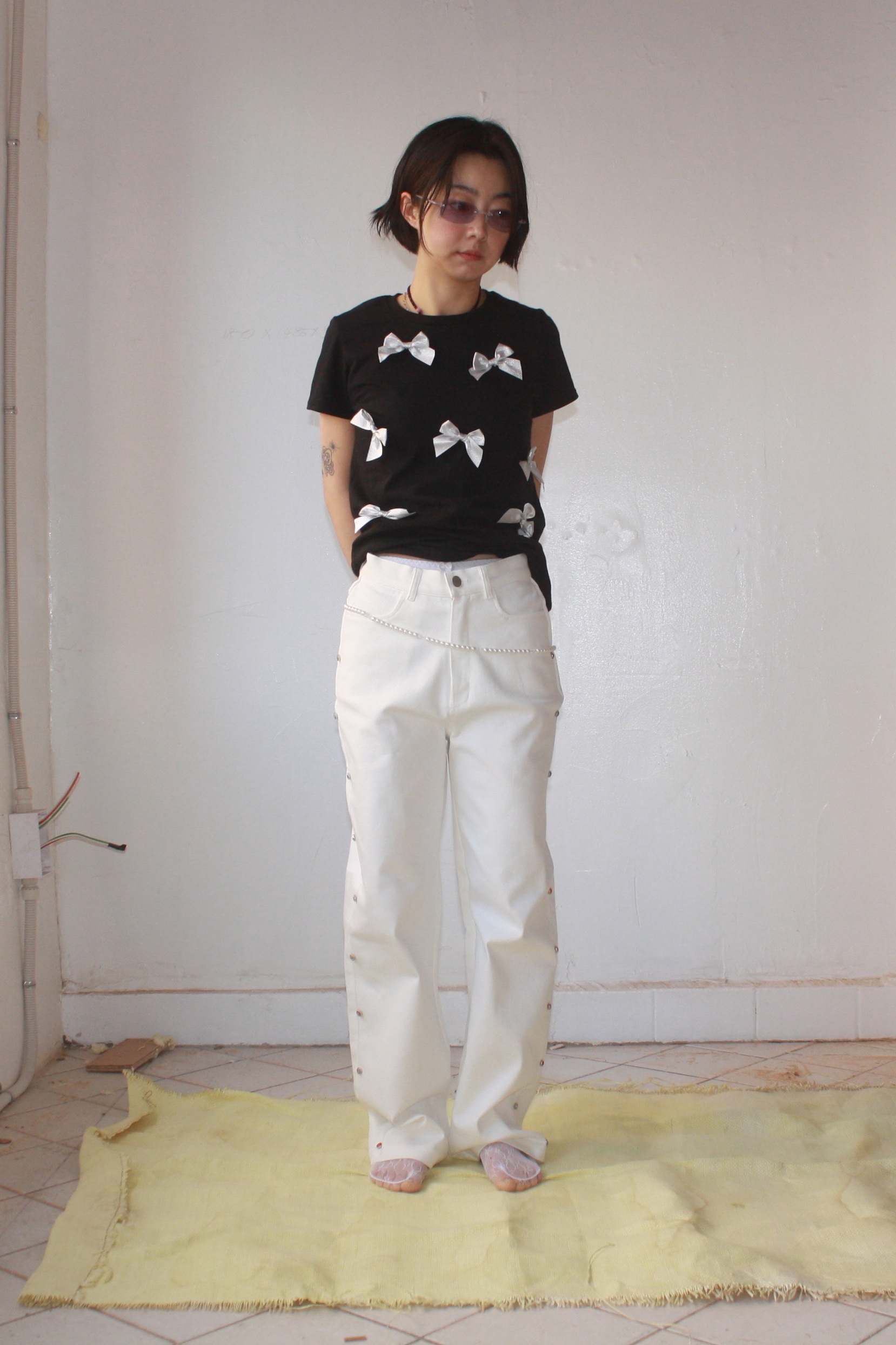 shalom〜♬CANDY RIBBONS TEE / black shalom〜♬CANDY RIBBONS TEE / black