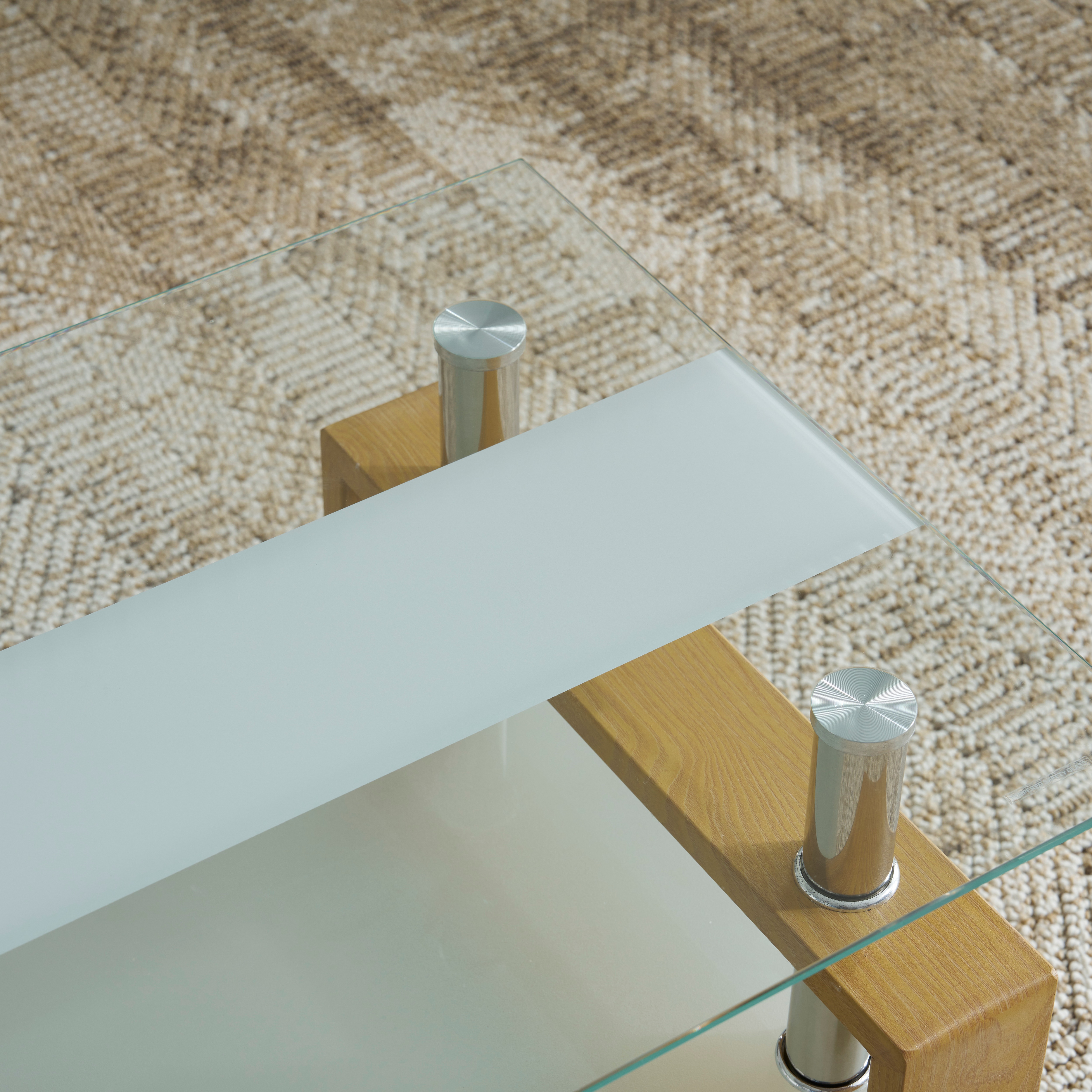 【安心保証】ガラステーブル ローテーブル コーヒーテーブル 収納棚 口字型のテーブル脚 強化ガラス天板 クリア棚 おしゃれ 幅87.5x奥47.5x高さ39.5cm 【安心保証】ガラステーブル ローテーブル コーヒーテーブル 収納棚 口字型のテーブル脚 強化ガラス天板 クリア棚 おしゃれ 幅87.5x奥47.5x高さ39.5cm