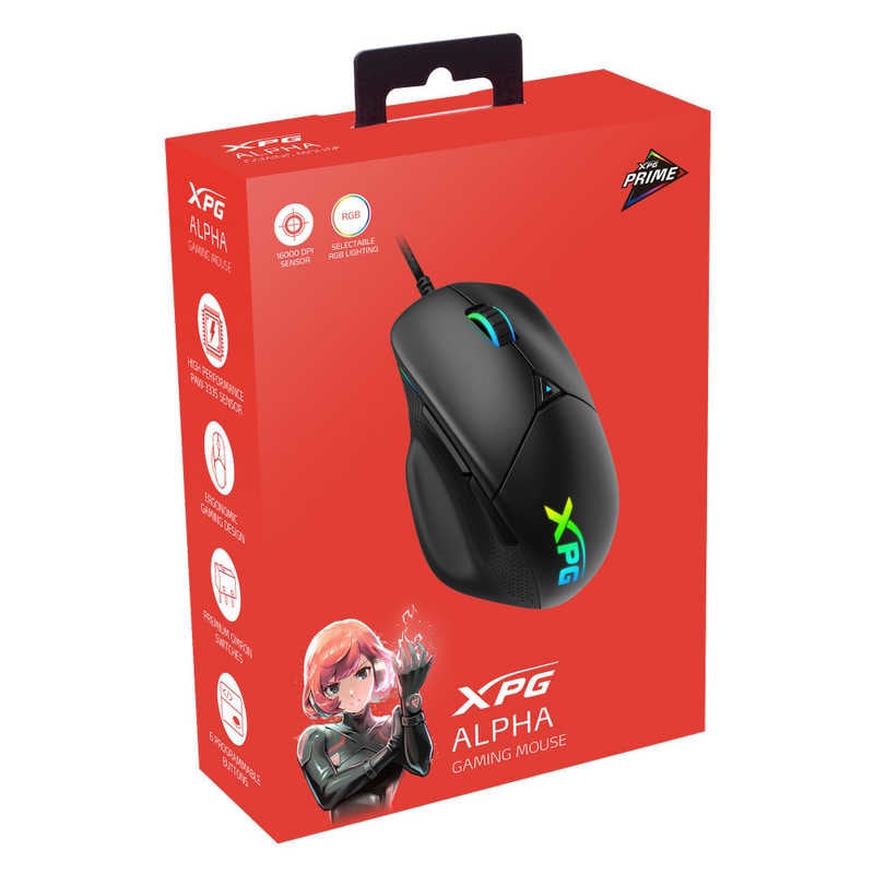 ADATA　XPG ALPHA ブラック [光学式 /有線 /6ボタン /USB (Type-C)]　ALPHA-BKCWW