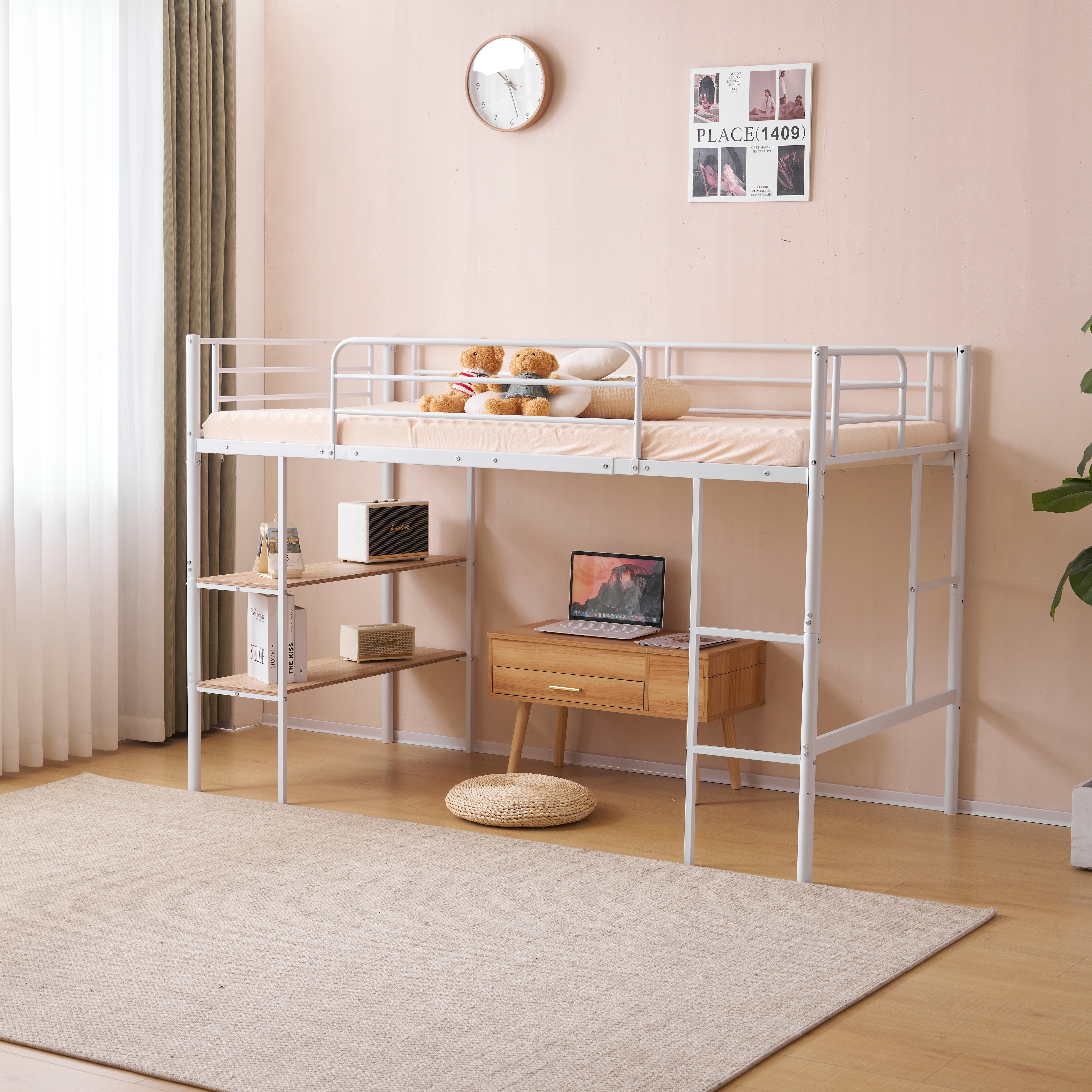 現地発送.送.料.無.料！】【新品】 ホワイト ロフトベッド パイプ