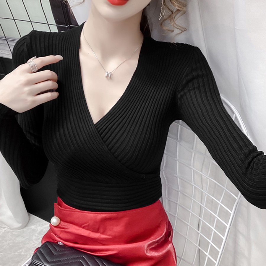 Vネック ニット トップス レディース 長袖 きれいめ 100 品質 ニットソー ニットセーター 韓国ファッション