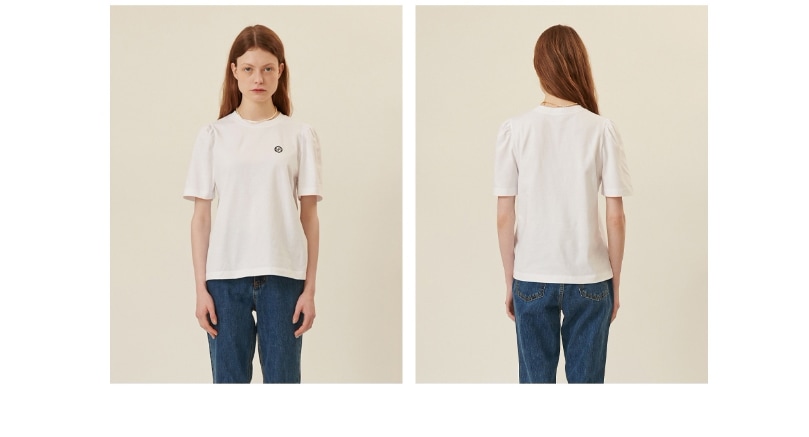 【RONRON】PUFF SLEEVE HALF T SHIRT RONRON】 PUFF SLEEVE HALF T SHIRT : WHITE Tシャツ・カットソー