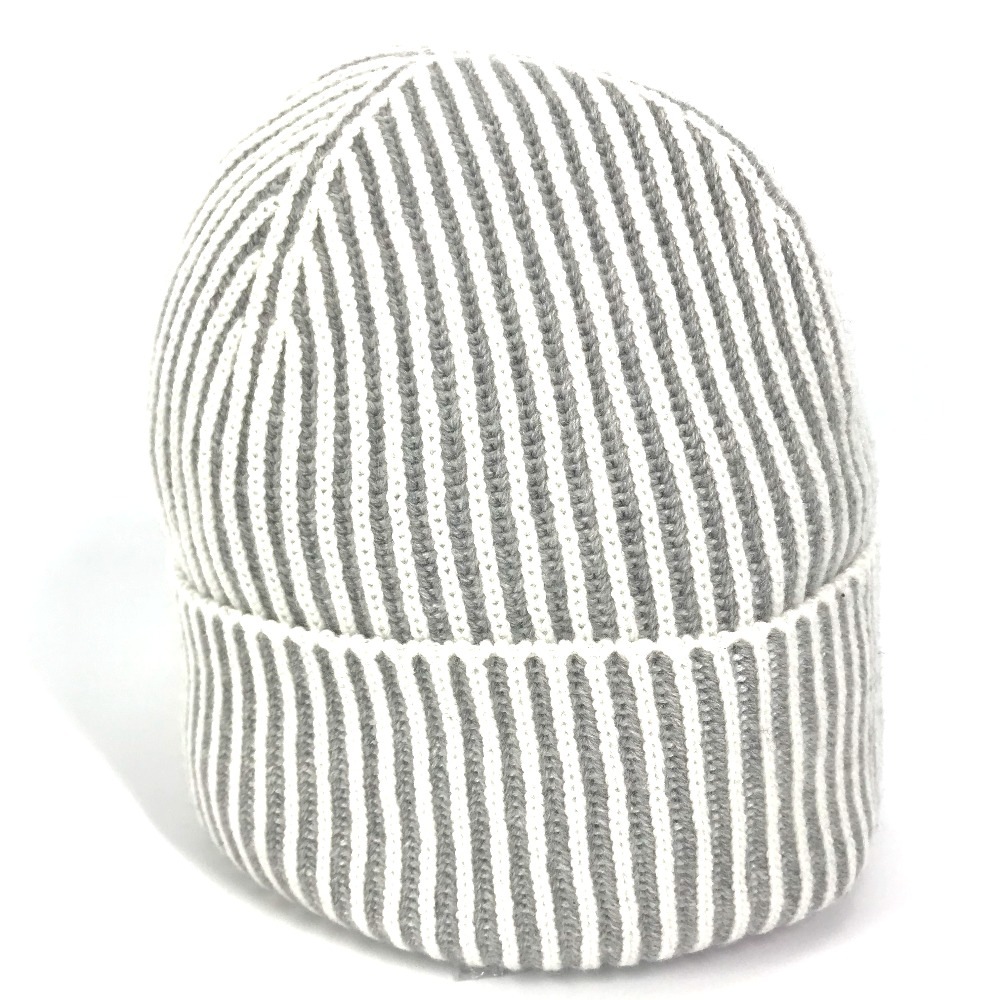 LOUIS VUITTON ブラックニット帽 ビーニー 黒白 ビーニー・LV ヘッド