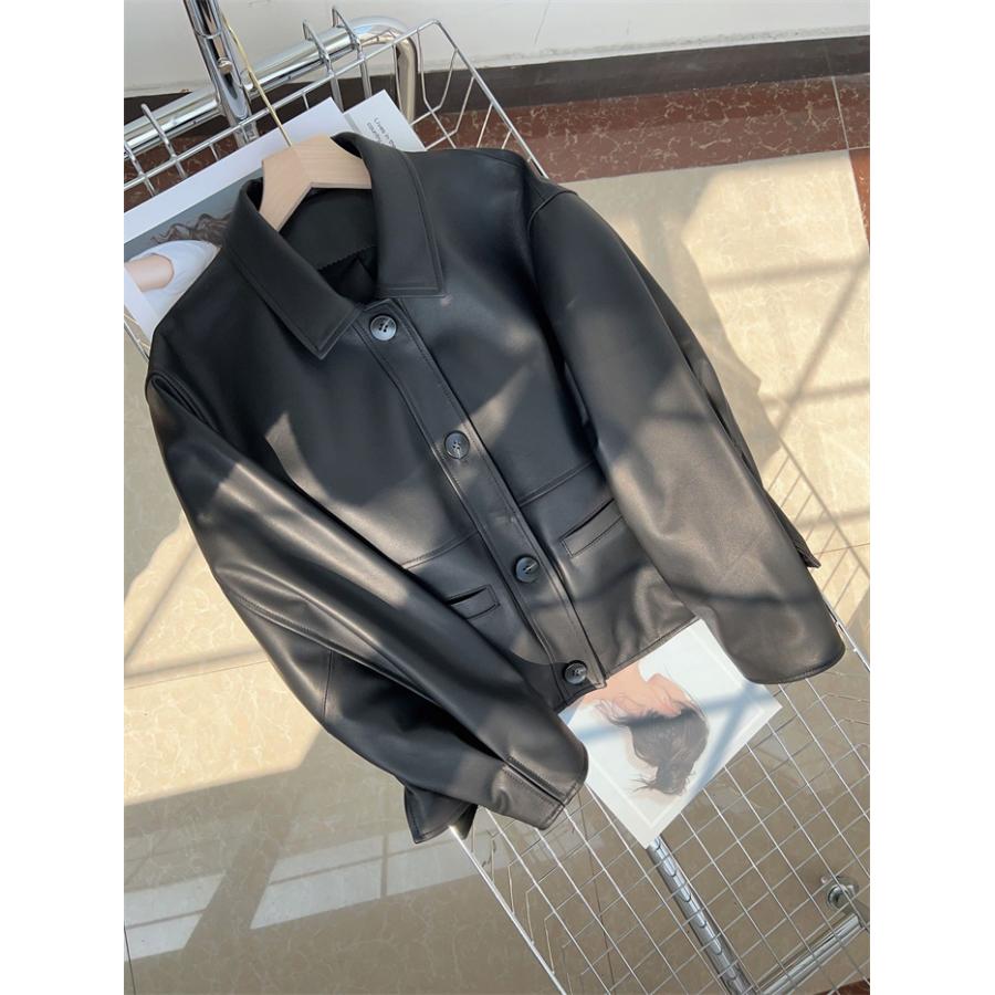 ジャケット レディース 本革 ラム革 羊革 ライダース 革ジャケット アウター 春 秋 冬