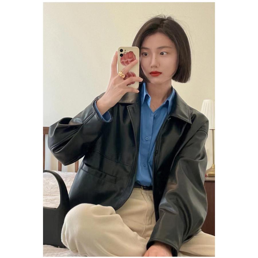 ジャケット レディース 本革 ラム革 羊革 ライダース 革ジャケット アウター 春 秋 冬