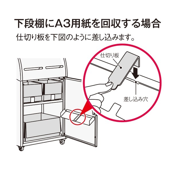 機密回収ボックス キャスター付 カギ1個付