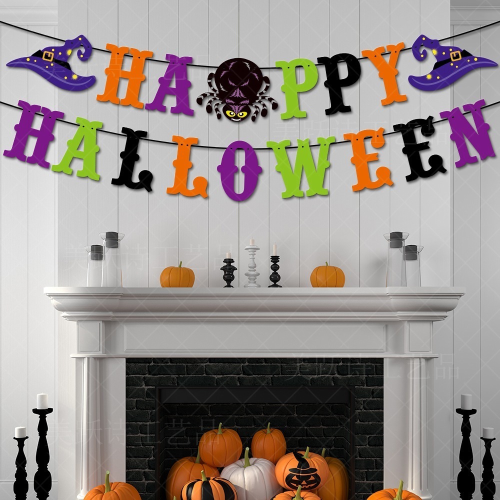 新しいハロウィンパーティーデコレーションパンプキンスパイラル吊り下げハロウィンスパイダーフラッグゴーストフェスティバル雰囲気アレンジメント