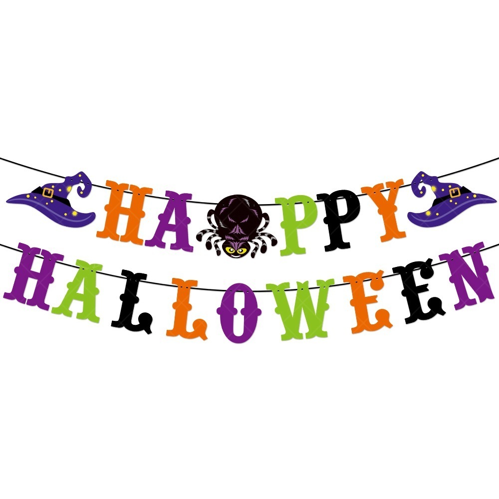 新しいハロウィンパーティーデコレーションパンプキンスパイラル吊り下げハロウィンスパイダーフラッグゴーストフェスティバル雰囲気アレンジメント