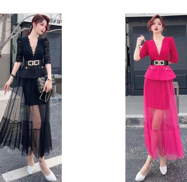 ドレス ワンピース パーティー 二次会 発表会 ステージ 舞台 ダンス 衣装 コスプレ コスチューム ロング 5分袖 Vネック フレア 刺繍 チュール ベルト ウエストマーク 切り替えデザイン ドレス ワンピース パーティー 二次会 発表会 ステージ 舞台 ダンス 衣装 コスプレ コスチューム ロング 5分袖 Vネック フレア 刺繍 チュール ベルト ウエストマーク 切り替えデザイン