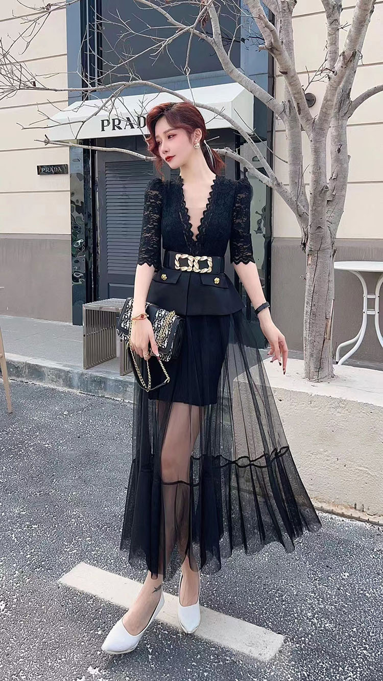 ドレス ワンピース パーティー 二次会 発表会 ステージ 舞台 ダンス 衣装 コスプレ コスチューム ロング 5分袖 Vネック フレア 刺繍 チュール ベルト ウエストマーク 切り替えデザイン ドレス ワンピース パーティー 二次会 発表会 ステージ 舞台 ダンス 衣装 コスプレ コスチューム ロング 5分袖 Vネック フレア 刺繍 チュール ベルト ウエストマーク 切り替えデザイン