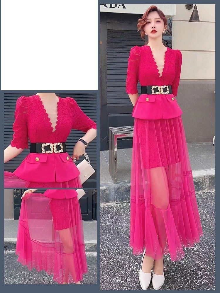 ドレス ワンピース パーティー 二次会 発表会 ステージ 舞台 ダンス 衣装 コスプレ コスチューム ロング 5分袖 Vネック フレア 刺繍 チュール ベルト ウエストマーク 切り替えデザイン ドレス ワンピース パーティー 二次会 発表会 ステージ 舞台 ダンス 衣装 コスプレ コスチューム ロング 5分袖 Vネック フレア 刺繍 チュール ベルト ウエストマーク 切り替えデザイン