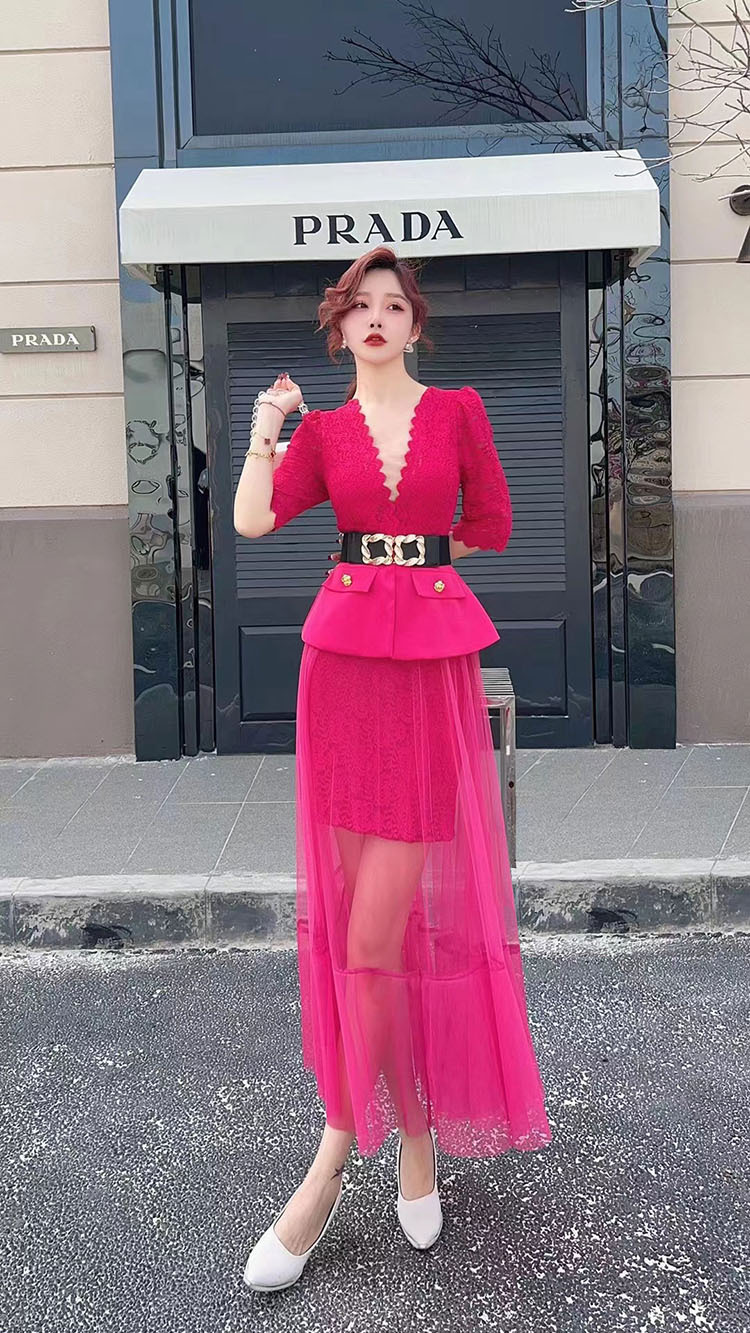 ドレス ワンピース パーティー 二次会 発表会 ステージ 舞台 ダンス 衣装 コスプレ コスチューム ロング 5分袖 Vネック フレア 刺繍 チュール ベルト ウエストマーク 切り替えデザイン ドレス ワンピース パーティー 二次会 発表会 ステージ 舞台 ダンス 衣装 コスプレ コスチューム ロング 5分袖 Vネック フレア 刺繍 チュール ベルト ウエストマーク 切り替えデザイン