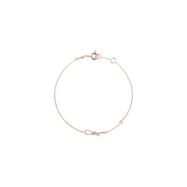 STONE HENgE/送料込み/関税込み Love Knot 14K Cubic bracelet 14K Gold and Sterling Silver Love Knot 3.5MM Bracelet