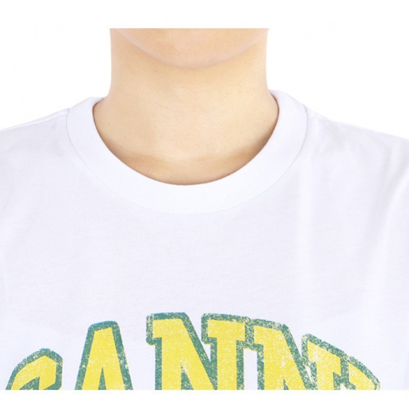 ガルニ女性用ピーチグラフィックプリントショートスリーブ (ホワイト) T3529 151 ガルニ女性用ピーチグラフィックプリントショートスリーブ (ホワイト) T3529 151