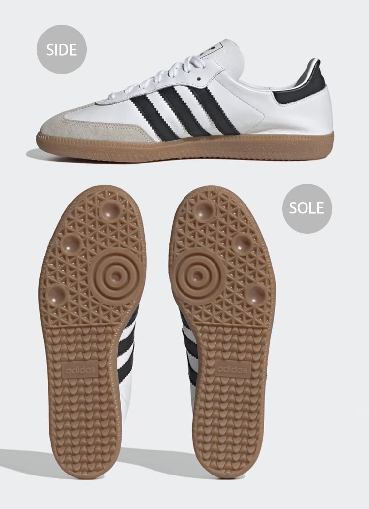 IF0642 スニーカー SAMBA DECON サンバ WHITE BLACK GRAY シューズ レザーアッパー 本革