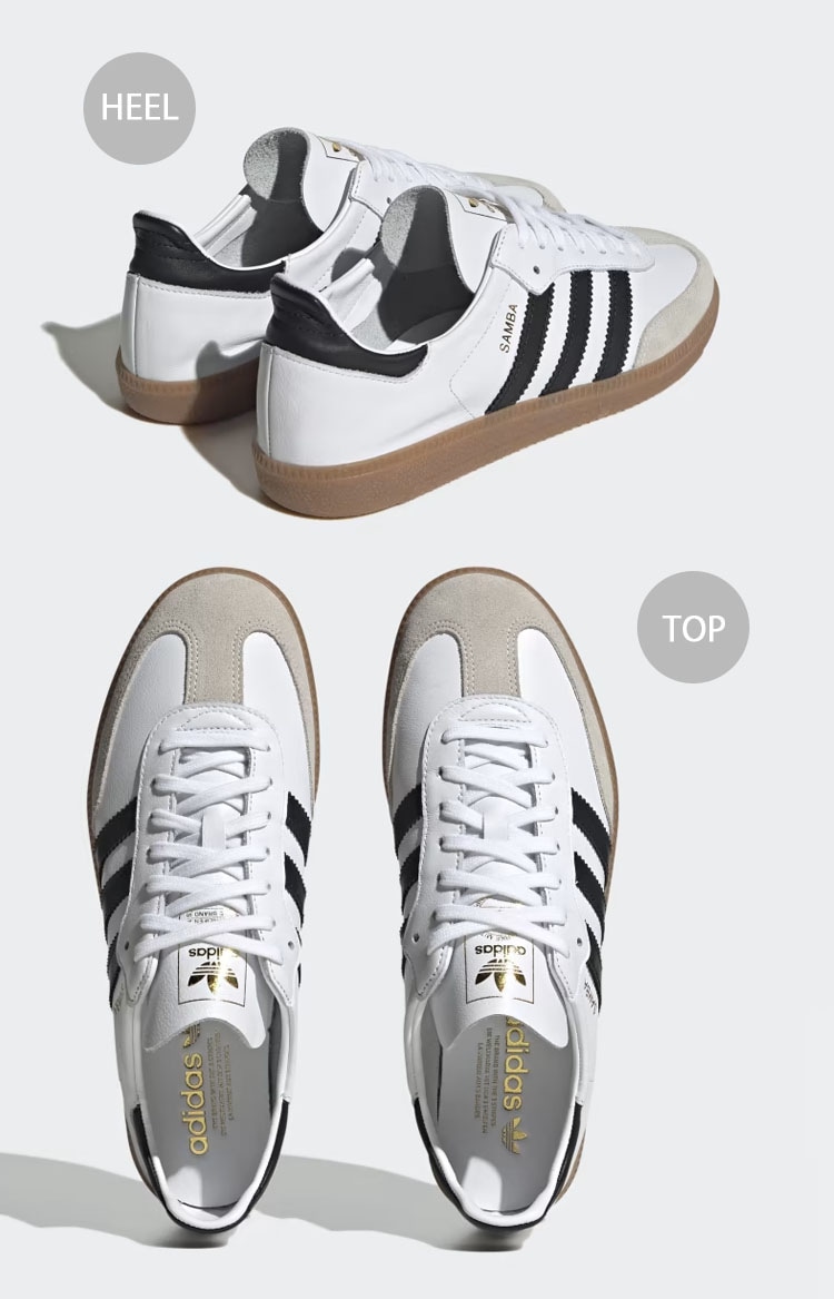 IF0642 スニーカー SAMBA DECON サンバ WHITE BLACK GRAY シューズ レザーアッパー 本革