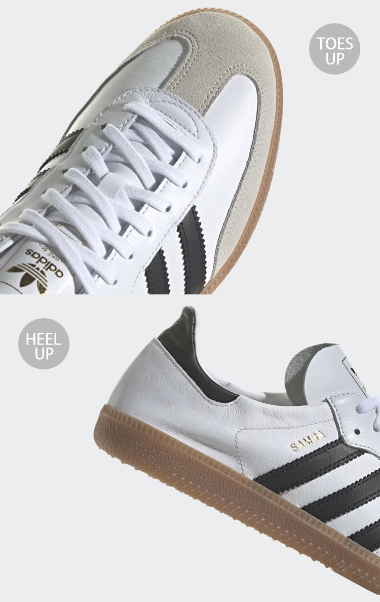 IF0642 スニーカー SAMBA DECON サンバ WHITE BLACK GRAY シューズ レザーアッパー 本革