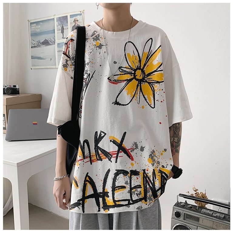 Tシャツ メンズ 花柄 ゆったりtシャツ 切り替え アメカジ 半袖tシャツ Tシャツ トップス カッ Tシャツ 超可爱 Vivalafocaccia Com
