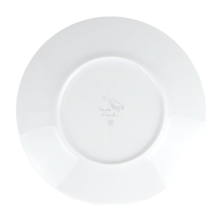新品未使用展示品 HERMES エルメス 食器 - 赤道直下のスケッチ 陶磁器 ペールアクア系 マルチカラー 日本未入荷 サービング プレート 大皿 32cm 猿 アニマル 2点セット 中【本物保証】