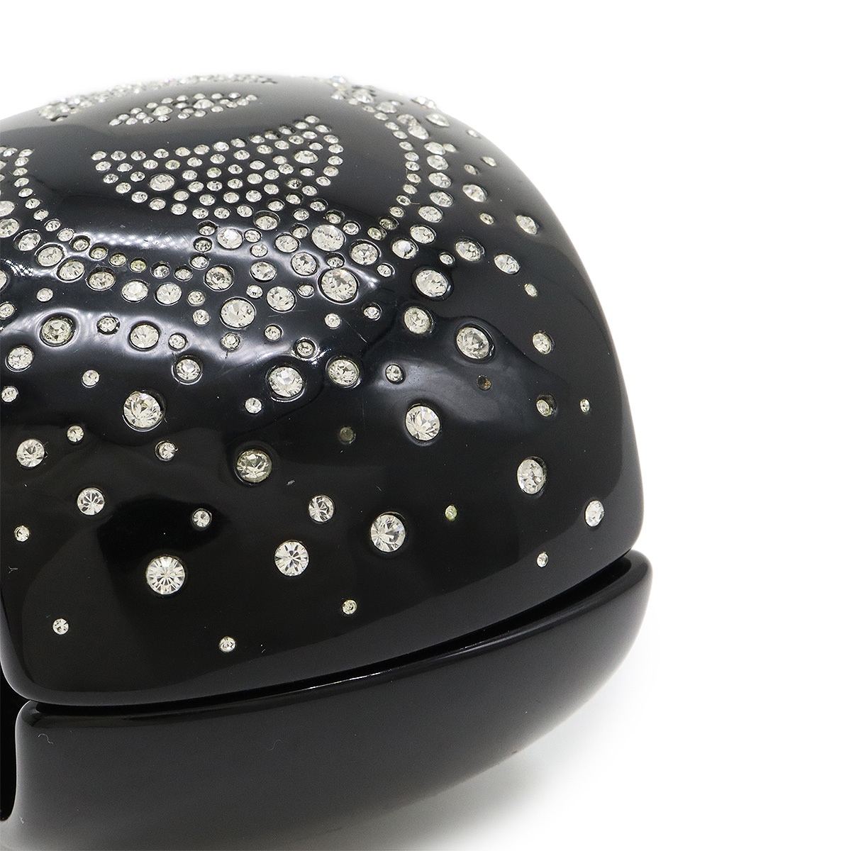 ココマーク バングル ブレスレット 開閉式 プラスチック ラインストーン ブラック 黒 10 ココマーク バングル ブレスレット 開閉式 プラスチック ラインストーン ブラック 黒 10