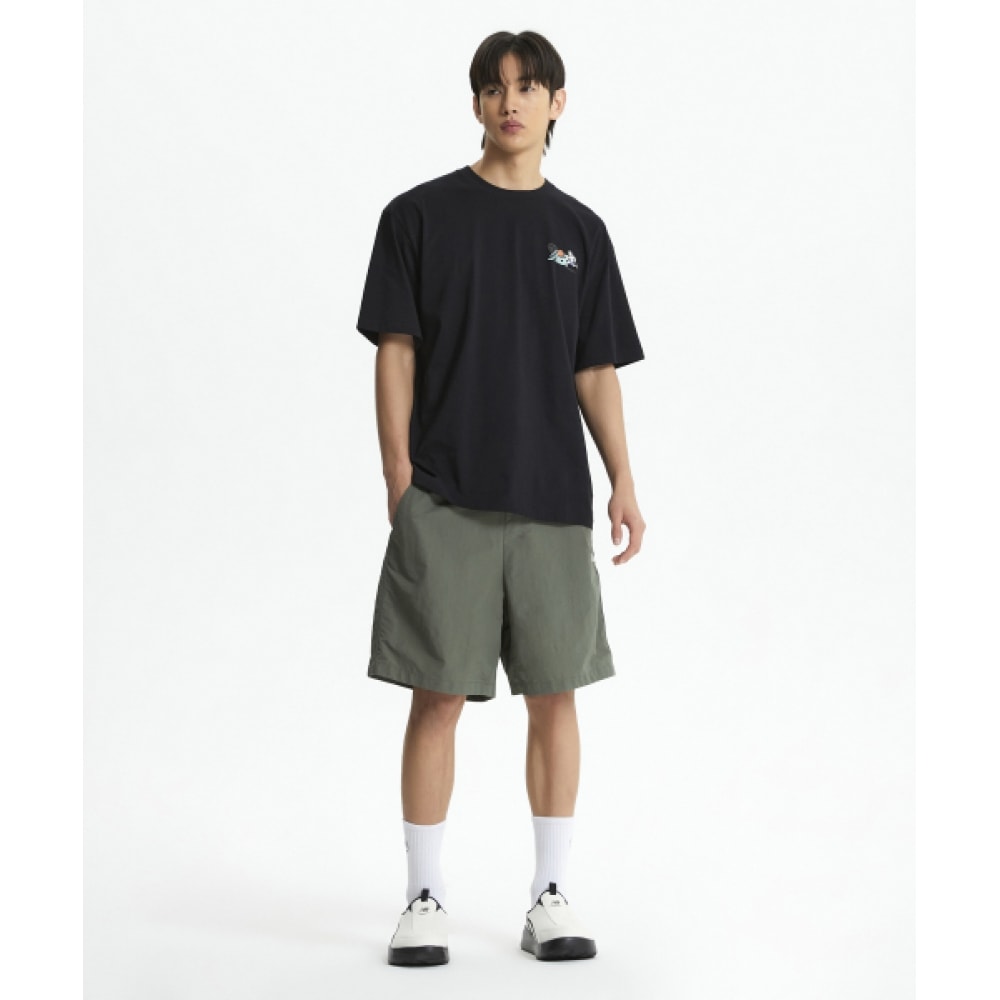 ニューバランス NBNEF21543/UNI NB BOY バスケットボールレタリング半袖Tシャツ (ブラック)