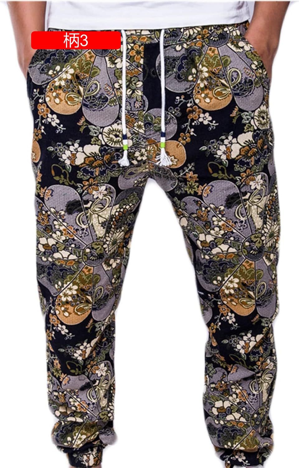 リネン ロングパンツ エスニック風 ジョガーパンツ メンズ 綿麻ズボン 速乾 M~2XL オシャレ ウエストゴム紐 大きいサイズ 通気 コンフォート 涼しい 夏用 長ズボン オシャ
