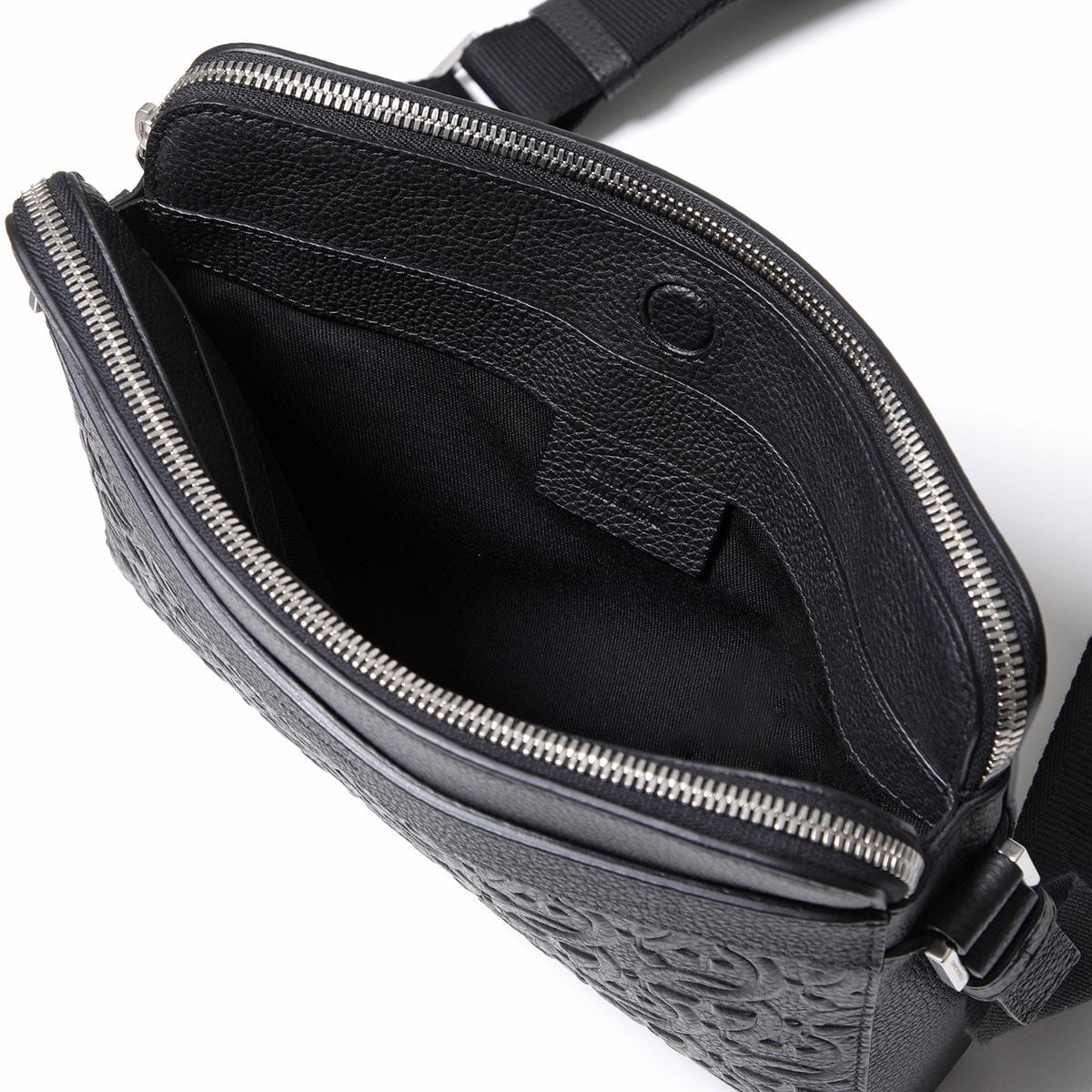 FERRAGAMO フェラガモ ショルダーバッグ TRAVEL EMBOSSED BLOCCO 24 1643 メンズ レザー ガンチーニ クロスボディ 鞄 001/NERO