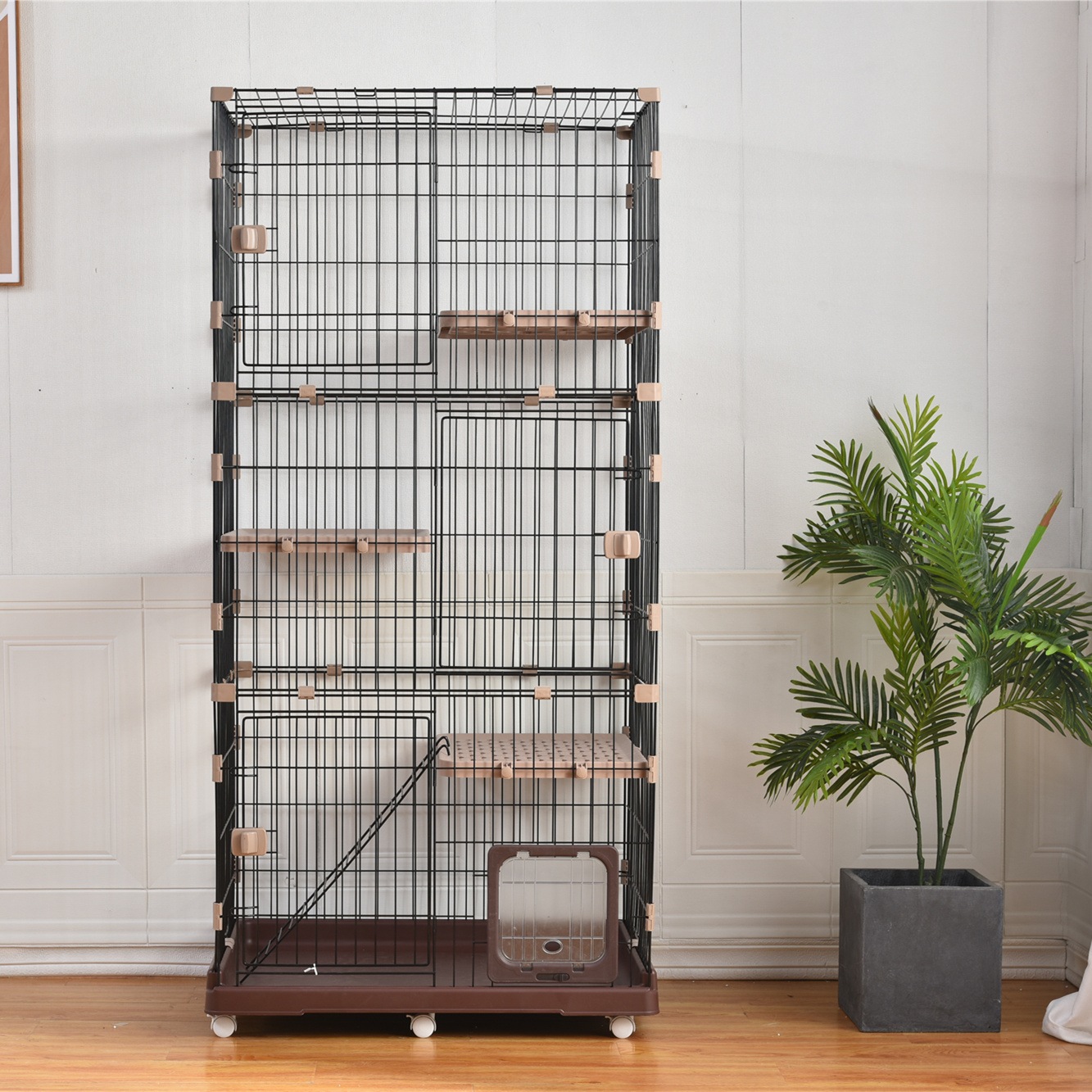 【国内出荷】猫 ケージ 収納型 キャットケージ 3段 1段2段可能 キャスター付 キャットハウス 【ブラウン】 【国内出荷】猫 ケージ 収納型 キャットケージ 3段 1段2段可能 キャスター付 キャットハウス 【ブラウン】