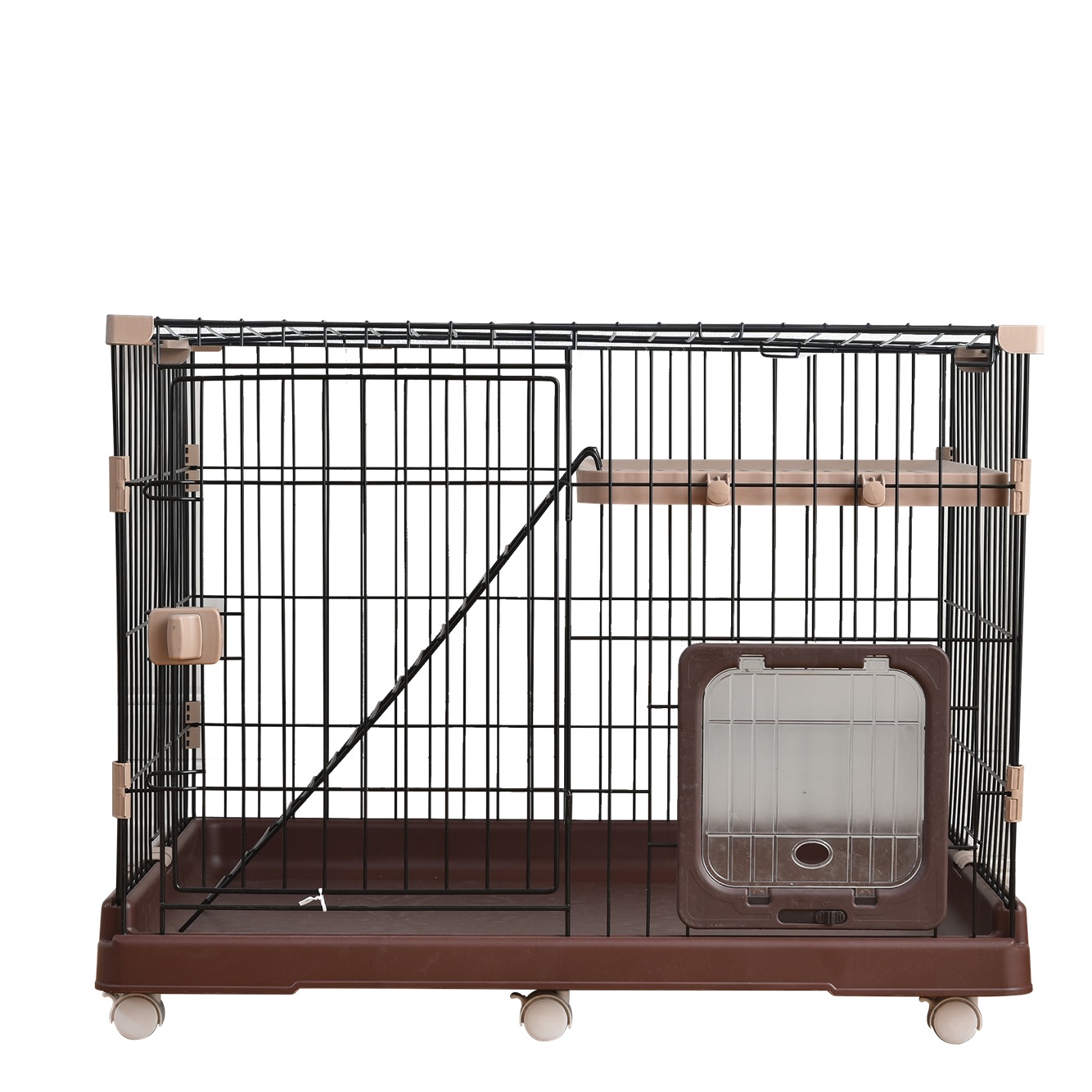 【国内出荷】猫 ケージ 収納型 キャットケージ 3段 1段2段可能 キャスター付 キャットハウス 【ブラウン】 【国内出荷】猫 ケージ 収納型 キャットケージ 3段 1段2段可能 キャスター付 キャットハウス 【ブラウン】
