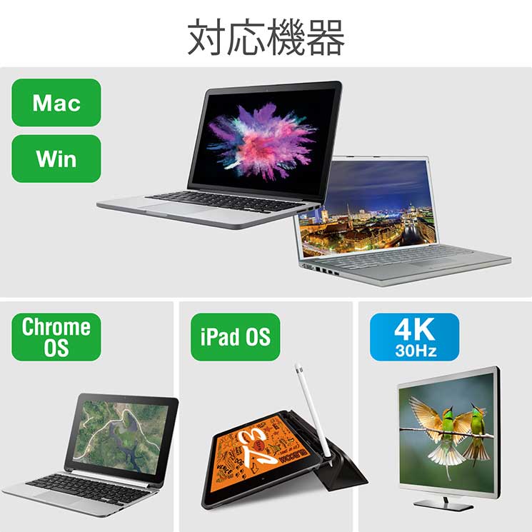 変換アダプタ USB Type‐Cオス-HDMIメス VGAメス対応 複写対応 映像変換