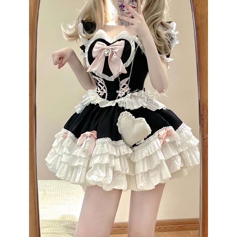 コスプレドレス 复制 かわいい 半袖 リボン本 ワンピース Lolia 洋服 ポンポンスカート 韓国 花嫁 茶会 コスプレドレス 复制 かわいい 半袖 リボン本 ワンピース Lolia 洋服 ポンポンスカート 韓国 花嫁 茶会