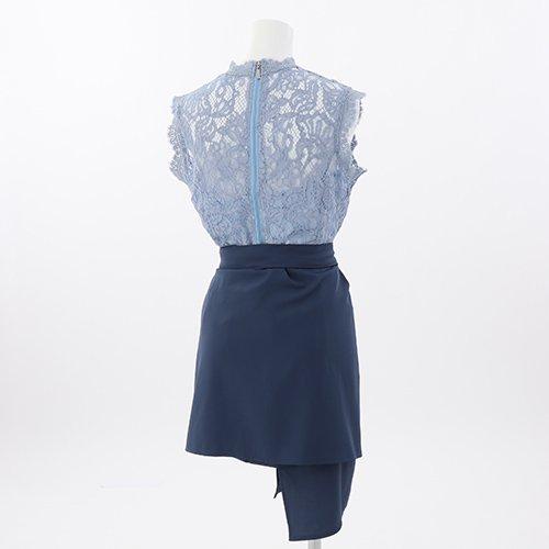 キャバドレス ナイトドレス ミニドレス セットアップ ツーピース ハイウエスト ノースリーブ タイト リボン レース レディース ブルー グラシア キャバドレス ナイトドレス ミニドレス セットアップ ツーピース ハイウエスト ノースリーブ タイト リボン レース レディース ブルー グラシア