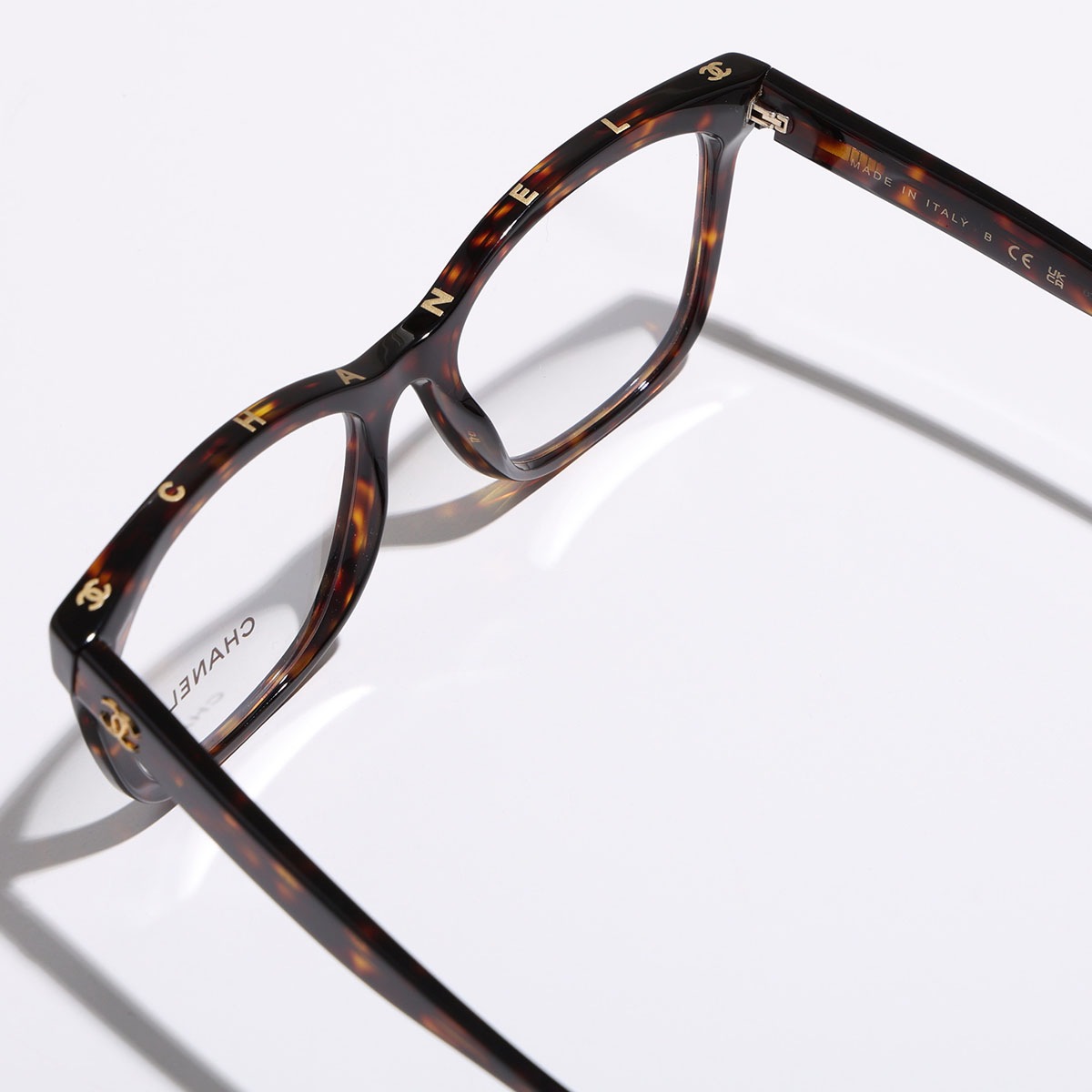 CHANEL シャネル メガネ 3392 レディース スクエア型 ウェリントン型 フルリム セルフレーム 黒縁 べっ甲 CCマーク ココマーク 伊達メガネ ダテ めがね