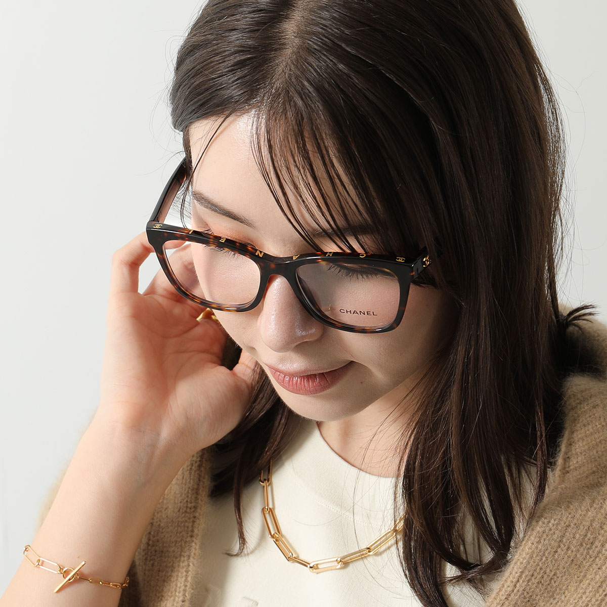 CHANEL シャネル メガネ 3392 レディース スクエア型 ウェリントン型 フルリム セルフレーム 黒縁 べっ甲 CCマーク ココマーク 伊達メガネ ダテ めがね