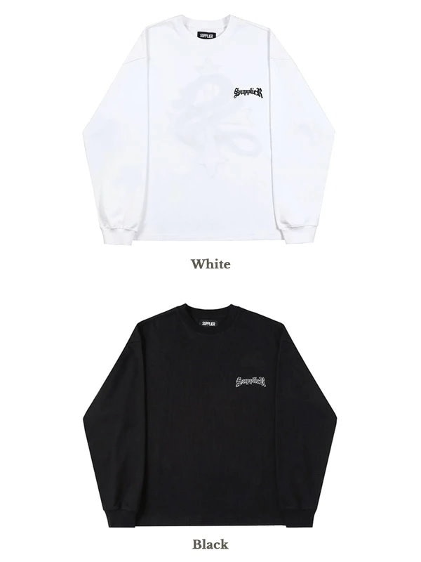 SUPPLIER サプライヤー Tシャツ メンズ レディース 長袖 綿100% カジュアル クロスヘビー ウエイト ロンT ストリート　CROSS  HEAVY WEIGHT LS TEE