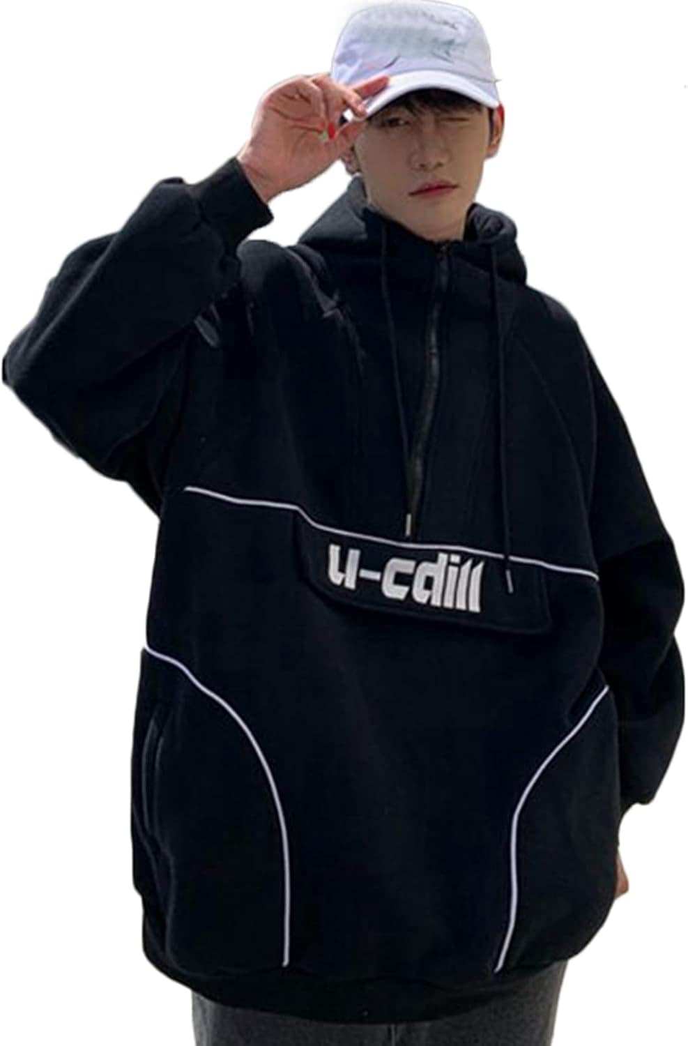 ハーフジップ メンズ レディース ins風 パーカー フルオーバー 長袖 男女兼用 春秋服 カップルルック ストリート系 おしゃれ ソフト 透気 青年 若者 男女兼用 お祭り 散歩 デート レジャー