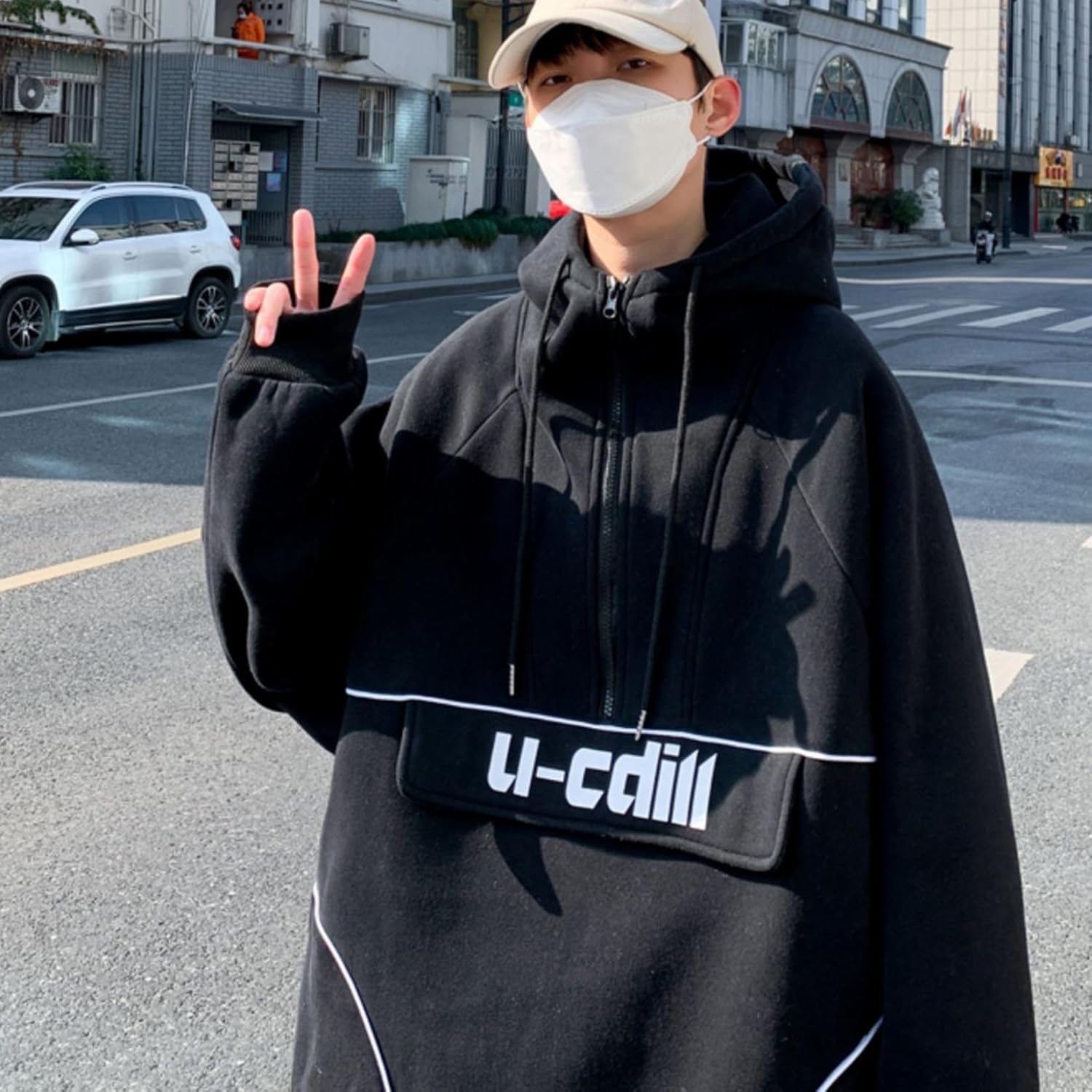 ハーフジップ メンズ レディース ins風 パーカー フルオーバー 長袖 男女兼用 春秋服 カップルルック ストリート系 おしゃれ ソフト 透気 青年 若者 男女兼用 お祭り 散歩 デート レジャー