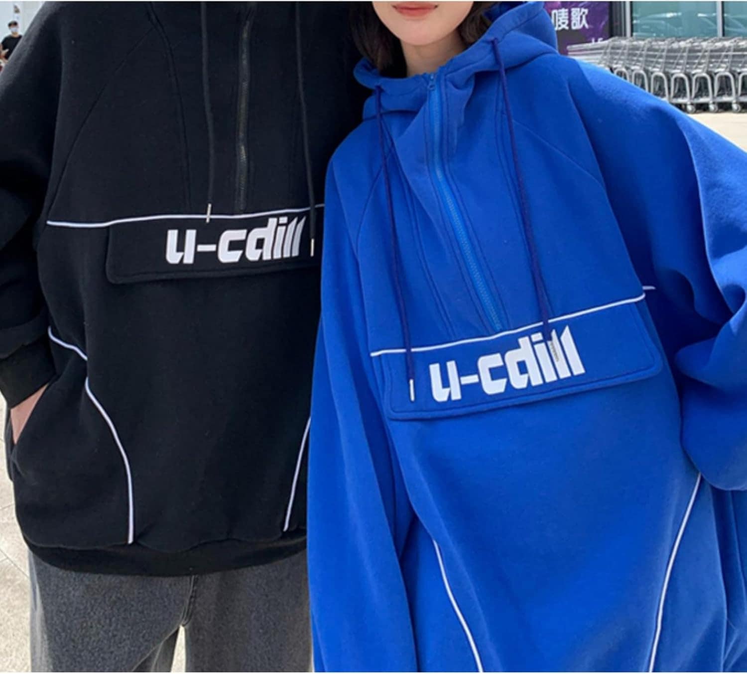 ハーフジップ メンズ レディース ins風 パーカー フルオーバー 長袖 男女兼用 春秋服 カップルルック ストリート系 おしゃれ ソフト 透気 青年 若者 男女兼用 お祭り 散歩 デート レジャー