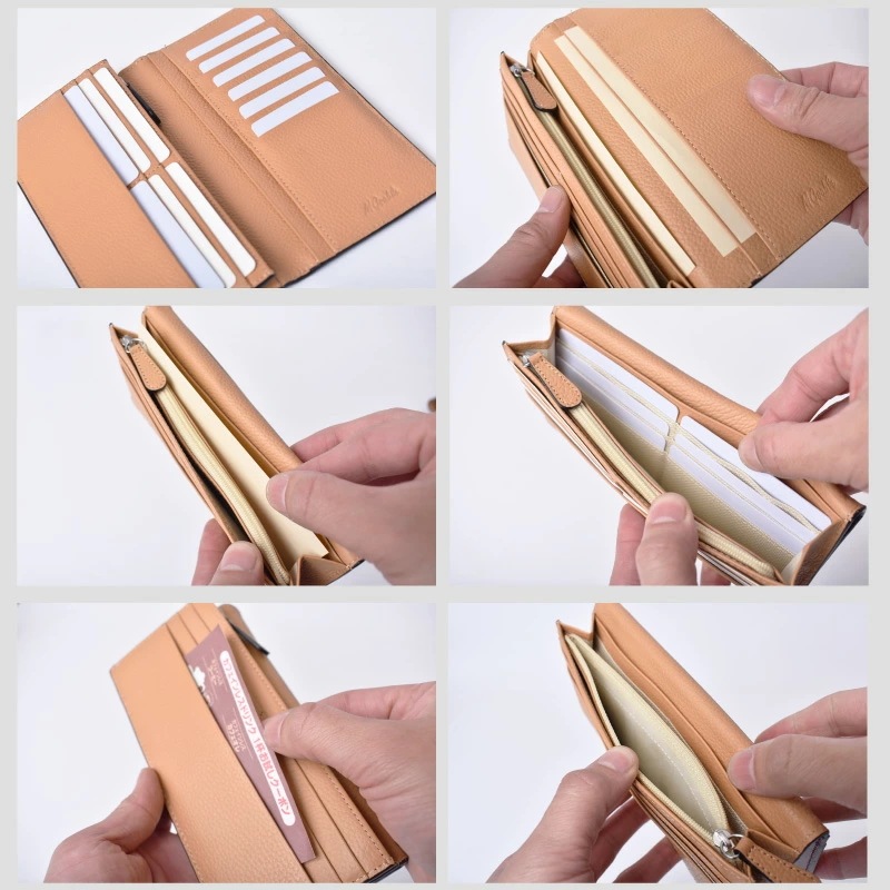 ゴートレザー 本革 長財布 メンズ 札入れ 小銭入れ付 薄い 訳あり 山羊 グラデーション ムラ染 かぶせ ビジネス 男性 ギフト プレゼント