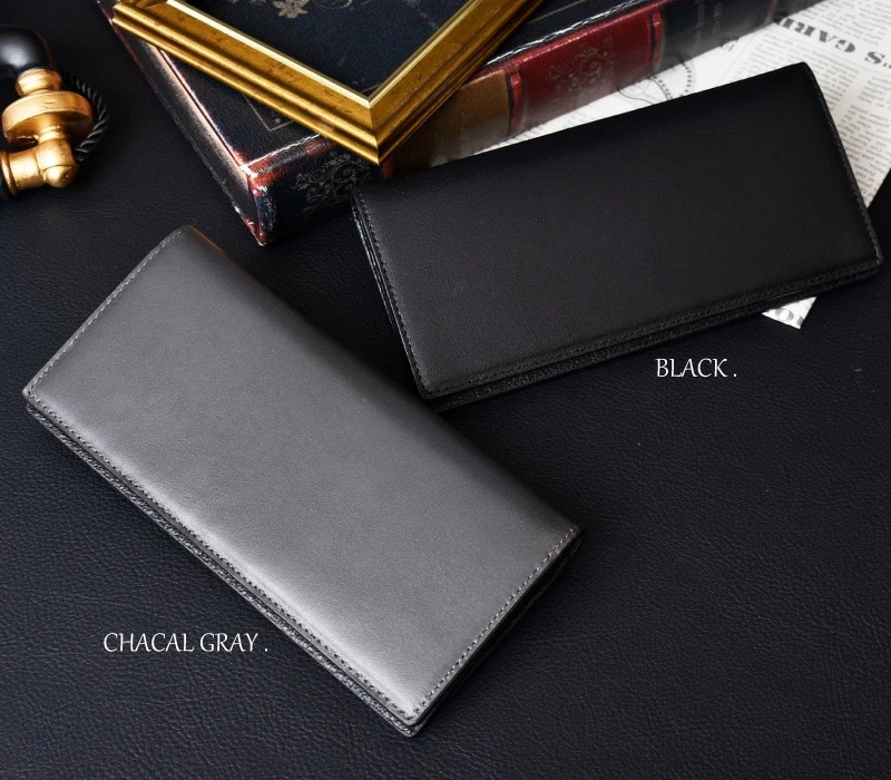 ゴートレザー 本革 長財布 メンズ 札入れ 小銭入れ付 薄い 訳あり 山羊 グラデーション ムラ染 かぶせ ビジネス 男性 ギフト プレゼント