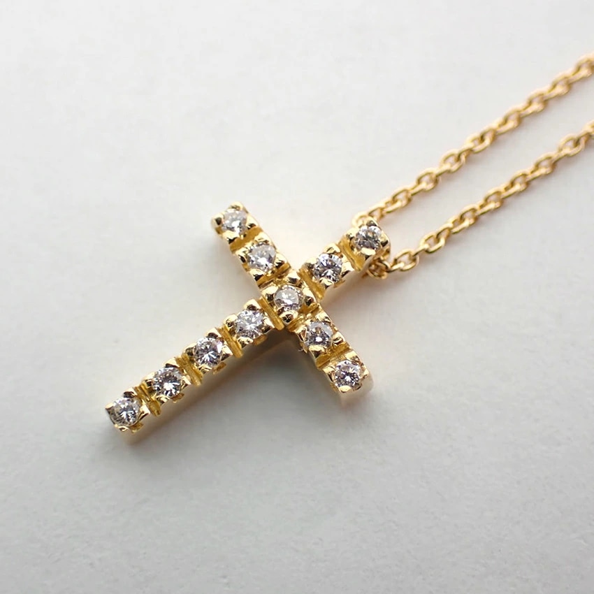 【STAR JEWELRY】K18 クロス ダイヤモンド⟡.* STAR JEWELRY（スタージュエリー） ネックレス ダイヤ ダイヤモンド