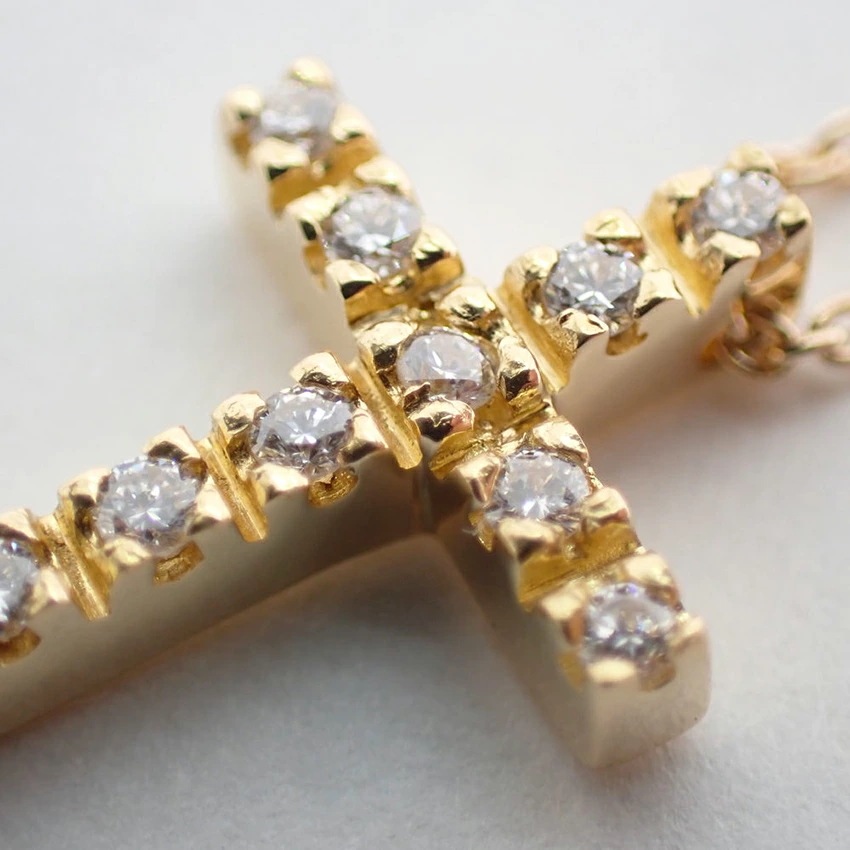 【STAR JEWELRY】K18 クロス ダイヤモンド⟡.* STAR JEWELRY - SJX クロスチャーム ダイヤモンドネックレス K18